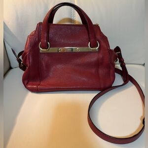 Chloe Red Leather Bridget Convertible Crossbody Bag